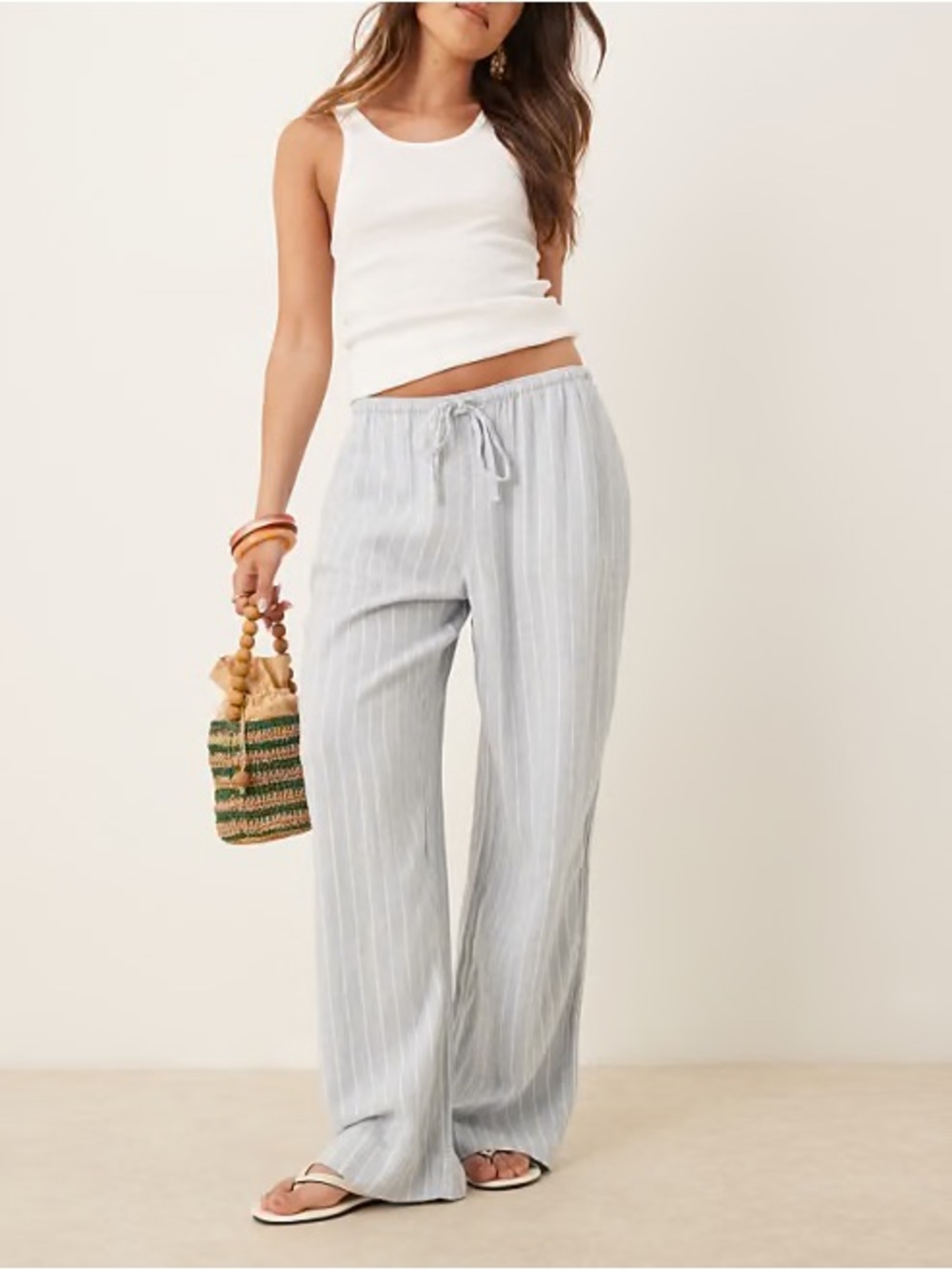 Abercrombie and Fitch extra high-rise linen pants wide leg